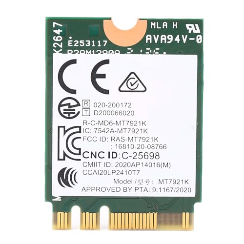 Cordless Card, AX1800 802.11ax Band Network Card with Bluetooth 5.2, Built in MT7921K, WIFI6 Cordless Network Card for Windows 11 10