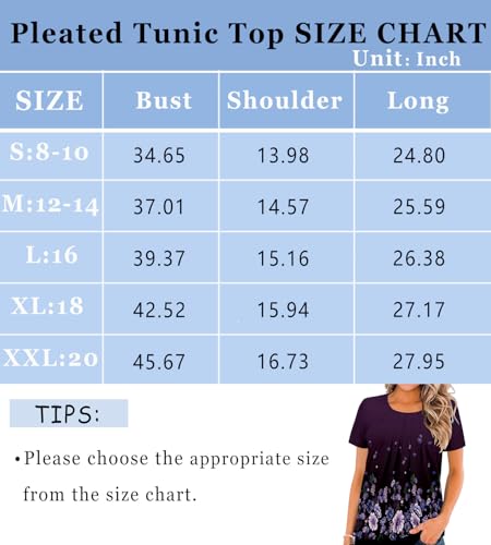 KISSMODA Ladies Dressy Blouses Womens Crewneck Short Sleeve Tops Printed Pleated Shirts Summer Clothes - Image 5