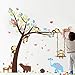 Produktbild BLOUR Wald Tiere Baum Kinder Aufkleber Kinder DIY Schlafzimmer Dekoration Bär AFFE Wilder Dschungel Kinder Aufkleber Wandtattoos Kinderzimmer Dekor
