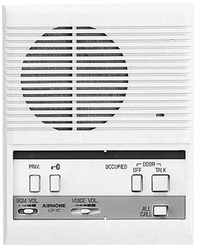 AIPHONE LEF-1C Semi-Flush Mount Open Voice Sub-Master Intercom with Door-Release and All-Call Buttons