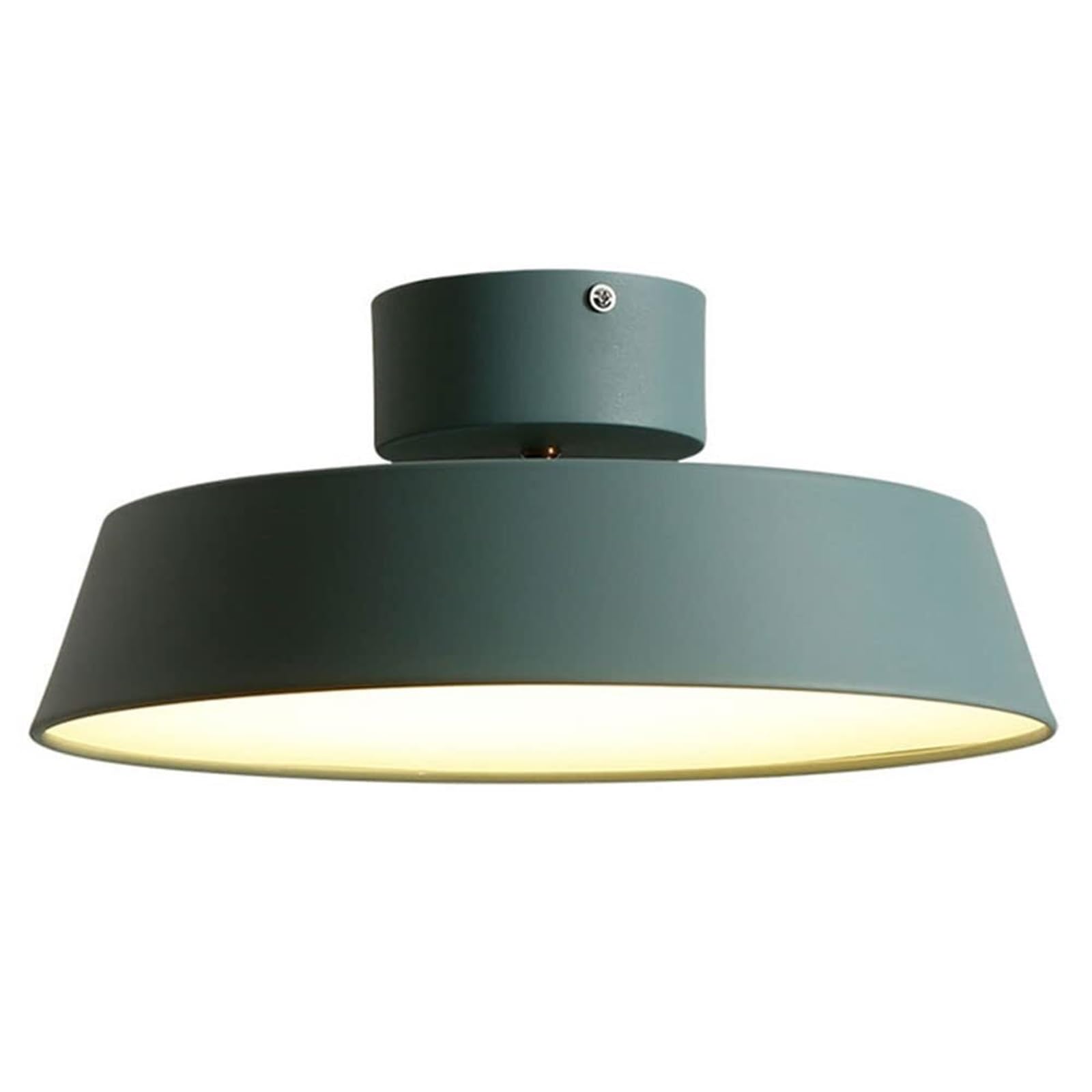 KHUKHU Nordic LED Semi Flush Ceiling Light,50W 4000LM,Cold White Light 6000k Ceiling Lamp,Top Adjustable,Metal & Acrylic Light Fixtures,Used for Office Lounge Restaurant(Green,15.7in)