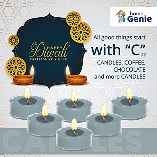 Home Genie Jasmine Tealight Candles | Jasmine Scented Candles | Fragrance Scented For Home Decoration | Smokeless, Dripless, Tealight Candles | Birthday, Wedding (Jasmine-10 Pc) #TOP5