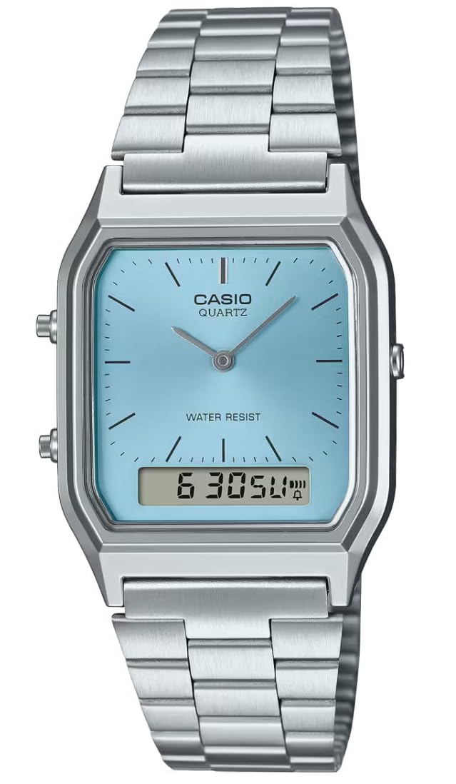 Casio Reloj Analógico para Mujeres de Cuarzo con Correa en Acero Inoxidable AQ-230A-2A1MQYES