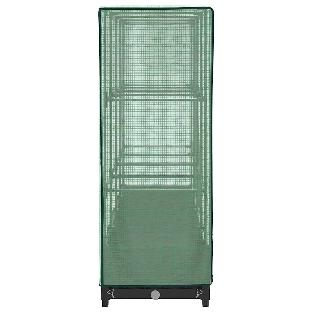 Letto Rialzato con Copertura Serra Effetto Rattan 160x40x123 cm Nero Verde per Piante e Orto Domestico, Struttura Robustissima in Ferro e Polipropilene con Telo