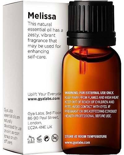 Gya Labs Melissa Essential Oil For Diffuser - 100% Natural Melissa Essential Oil For Skin, Aroma, Sweet & Herbaceous Scent (0.34 Fl Oz) #TOP1