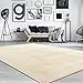 Tappeto per Soggiorno Unicolore Lavabile Morbido Pelo Corto Morbido, Dimensione:80x150 cm, Colore:Crema