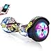 MEGAWHEELS Hoverboard 6,5 Zoll Elektro Skateboard Leistungsstarker LED-Leuchten, Balance Elektroroller mit Bluetooth Musik Geschenk für Erwachsene und Kinder, UL-Zertifiziert(Hiphop)