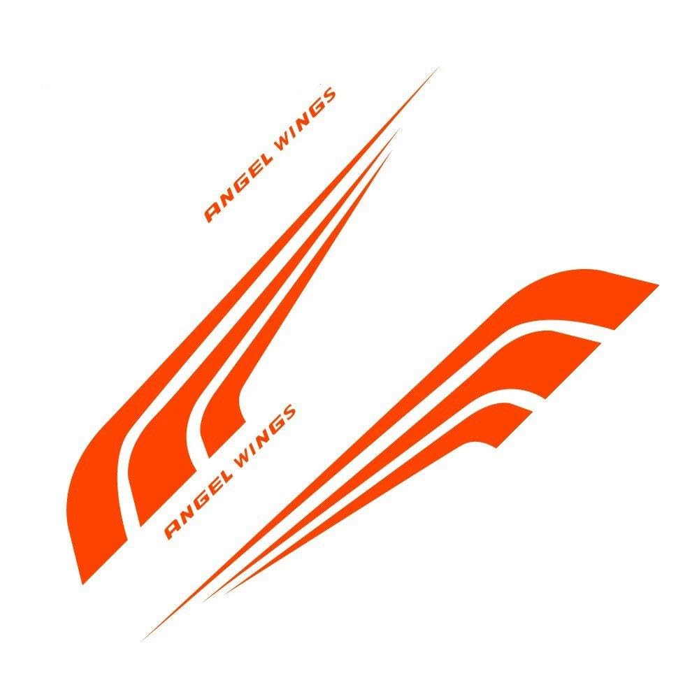 Bertdcx Glossy Orange Auto Accessory Car Door Angel Wing Vinyl Stickers Tuning Accessories(Glossy Orange)