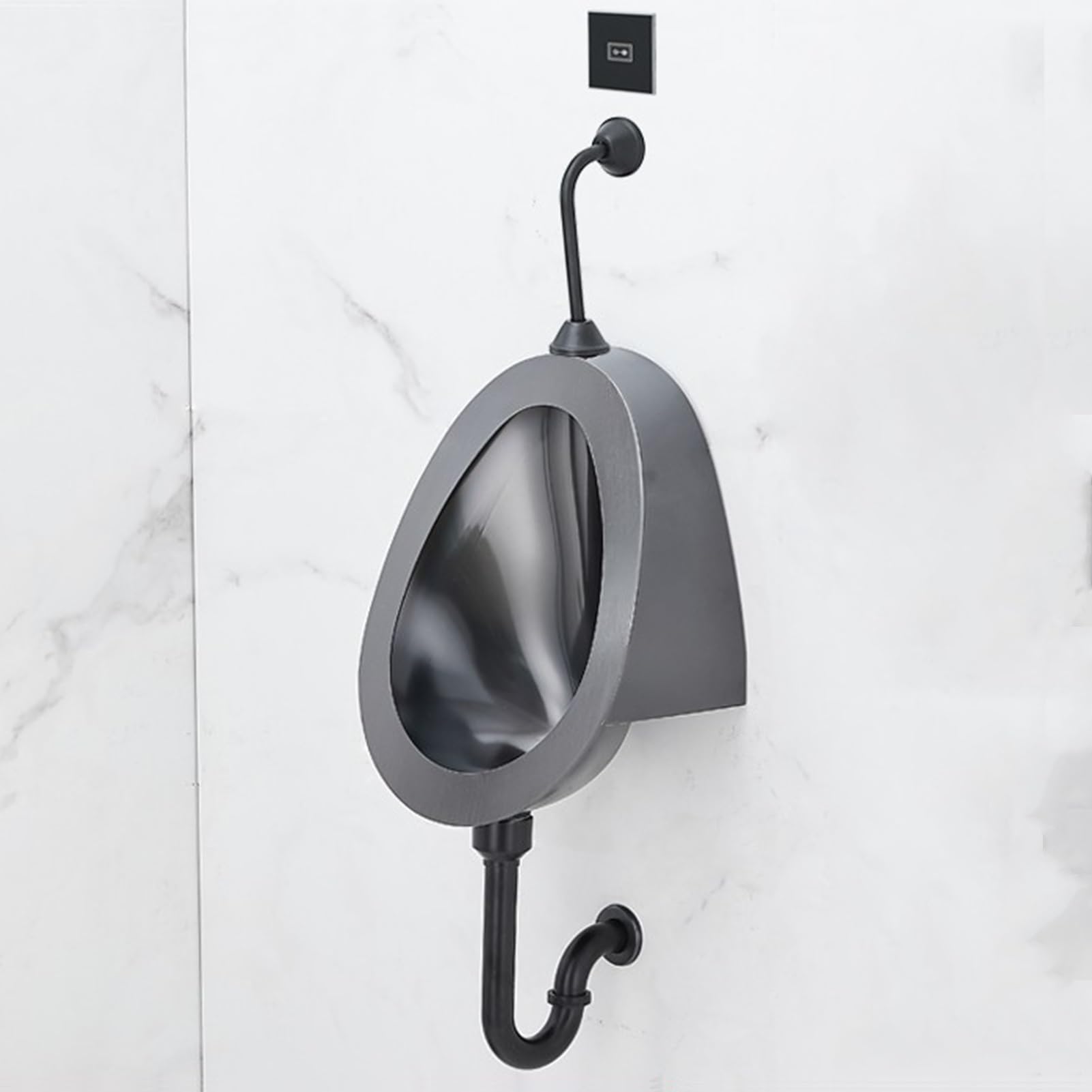 GTHTUHFD Urinal Troughs,304 Stainless Steel Urinal, Wall-Mounted Integrated Induction Urinal, Splash-Proof Flushing Men'S Urinal, Shopping Mall/Hotel/Public Toilet Urinal,