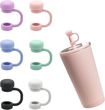 Straw Cover Compatible with Hydrojug Tumbler, 6 Pcs Silicone Straw Covers Cap, Reusable and Dust-Proof, Keep Beverage Clean, No-Leakage, Easy to Clean, Tumbler Accessories, Multicolor