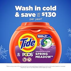 Alternative view of Tide PODS Laundry Detergent Pacs, Spring Meadow Scent, 112 Count, Concentrated Laundry Soap Detergent, Stain Remover and Color Protector, Tide PODS Laundry Detergent