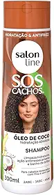 Salon Line, Shampoo, SOS Cachos, Coco, Hidratação Nutritiva, Vegano - Cabelos Ondulados, Cacheados e Crespos, 300 ml