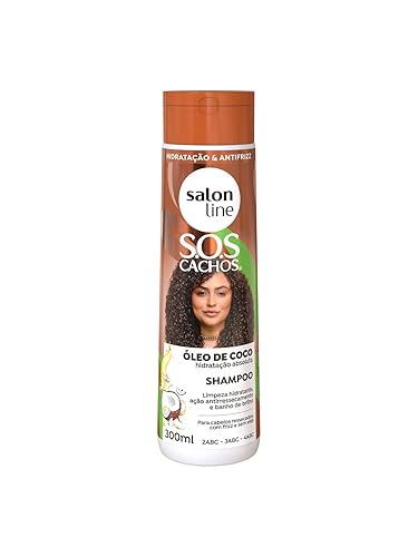 Salon Line - Linha SOS Cachos (Oleo de Coco) - Champú 300 ML - Colección (SOS Curls (Aceite de Coco) - Champú 10.14 Fl Oz)