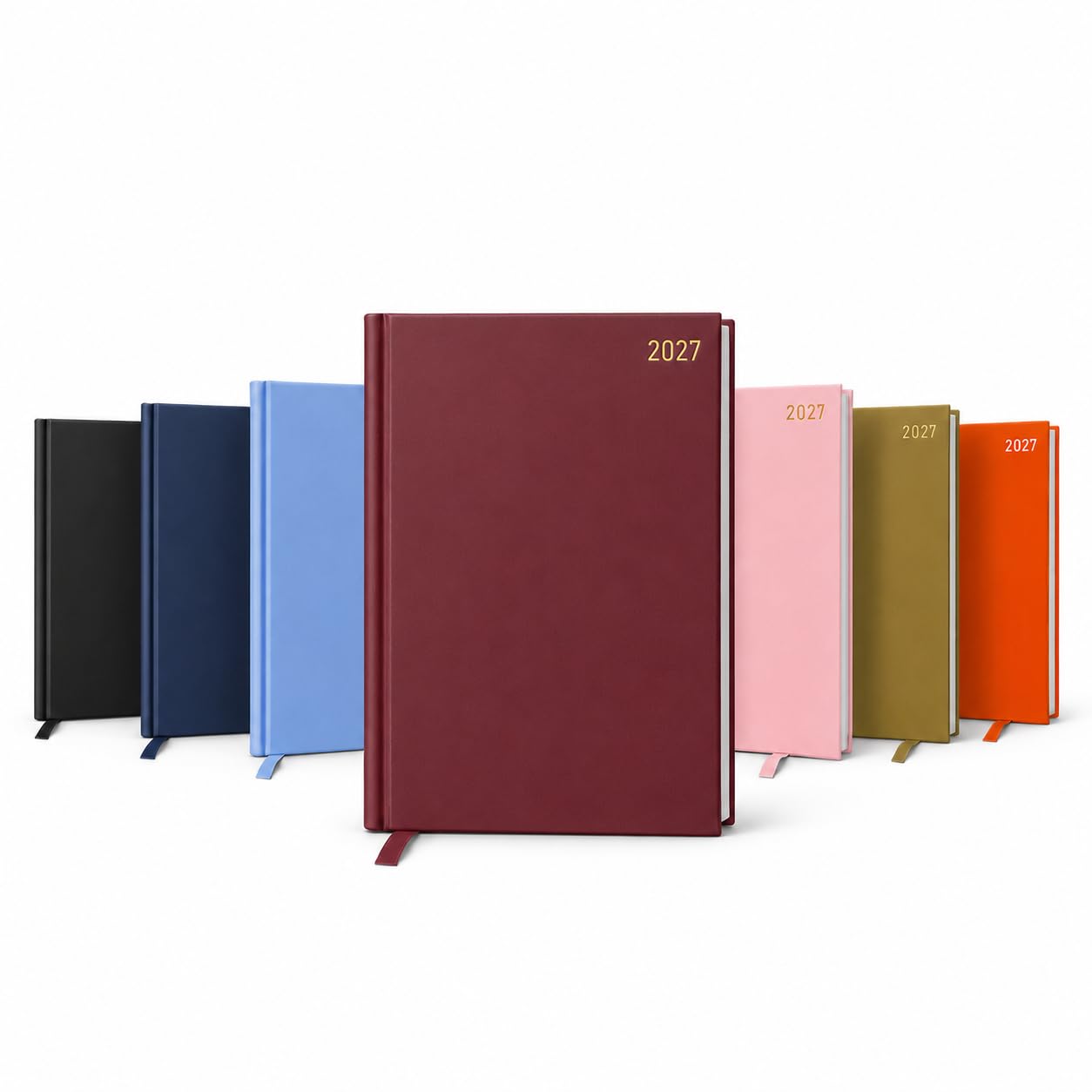 Top Sale 2027 A4 Week to View Diary Hardcover Weekly Planner with Ribbon Bookmark, Foil Cover Text, Premium Paper, Professional Appointment Organiser, Burgundy