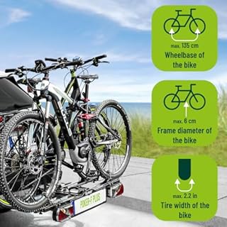 EUFAB 12012LASON Fahrradträger Poker-F Plus, EXKLUSIV AUF Amazon mit abschließbaren Rahmenhaltern, E-Bike geeignet, komplett vormontiert, für 2 Fahrräder, für Anhängerkupplung, Schwarz