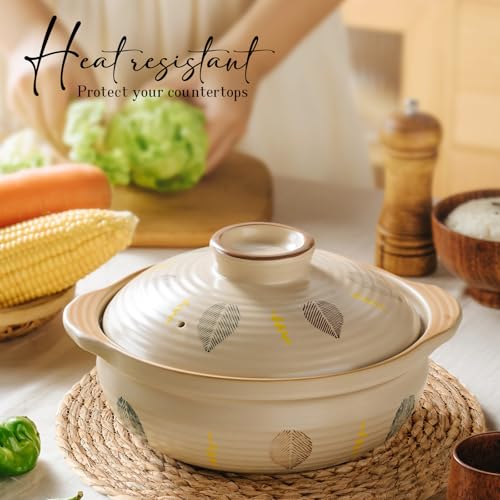 Runtivan Round Woven Placemats Set Of 6, Natural Water Hyacinth Place Mats, 12 Inch Rattan Placemats Wicker Placemats Farmhouse Boho Braided Heat Resistant Outdoor Placemat Patio Table Place Mats thumb #4