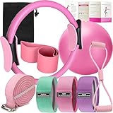 8Pcs Pilates Ring Set – Home Pilates Equipment for Women Kit with Magic Circle Pilates Ring and Ball Set, Resistance Bands & Massage Balls & Exercise Bands for Toning，Flexibility & Core Strength