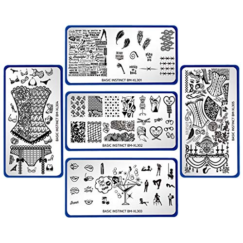 Maniology Naughty XL Nail Art Stamping Plates - Basic Instinct Collection