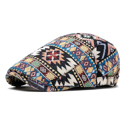 Image of Cotton Newsboy Cap,Breathable Ivy Gatsby Cabbie Beret Hat for Men's Women Driving Hunting Golf