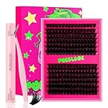PURELEOR Individual Cluster Lashes Kit Lash Extensions Set DIY Multiple styles Eyelash Clusters with Bond and Seal Tweezers 100D Curl Mixed 10-16mm