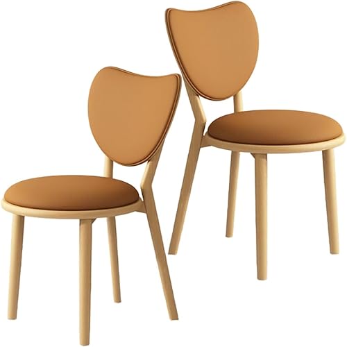 Miniatura 40 de YVYKFZD Juego de sillas de comedor de madera maciza, sillas de cocina sin brazos con respaldo, silla de comedor de cuero tapizada, silla auxiliar