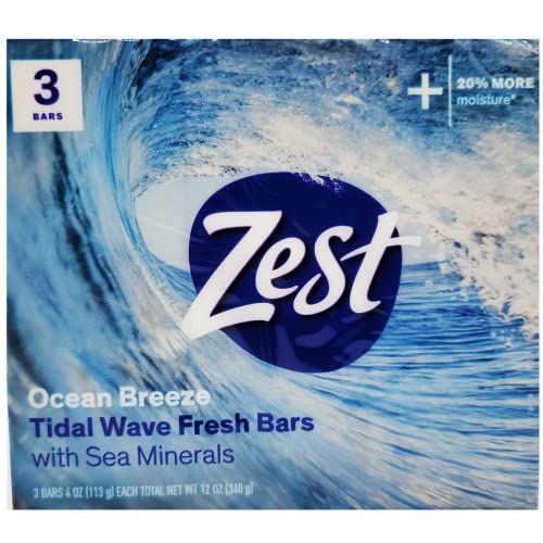 Image of Zest Bar Soap 3 ct, ocean breeze, 12 Ounce