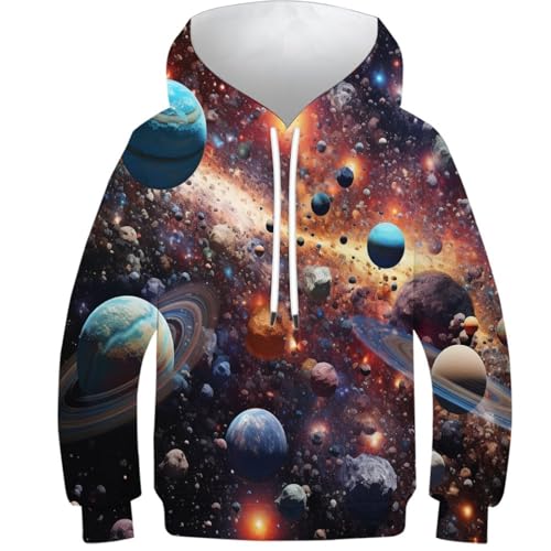 Sweat à capuche 3D planète fini les pulls qui grattent vêtement chaud hiver ado 9-11 ans