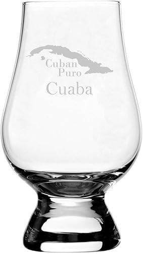 Miniatura 4 de Partagas - Vaso de whisky de cristal grabado con temática de cigarros cubanos compatible con los accesorios de cristal Glencairn