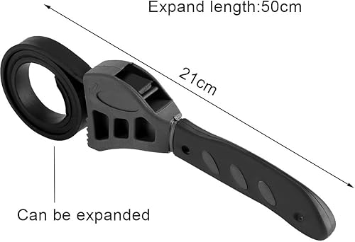 Miniatura 6 de Juego de llaves universales de correa de goma de 2 piezas, herramienta de llave ajustable para filtro de aceite, uso como abridor de tarros, llave