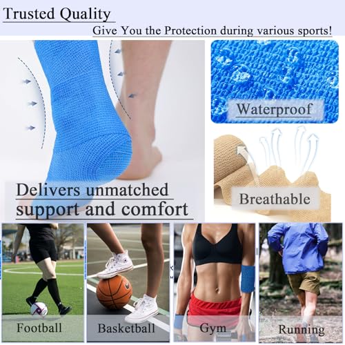 8 Rollen Selbstklebender Verband Bandage, 5cm*4,5m Verband Selbstklebend, Elastischer Fixierbinde Haftbandage Kohäsive Bandage Elastische Binde für Sport Vet Wrap Pet für Katze,Hund,Pferd