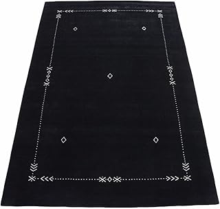 Gabbeh Schwarz Teppich 100% Wolle Handgefertigt 200X300 cm Orientteppich