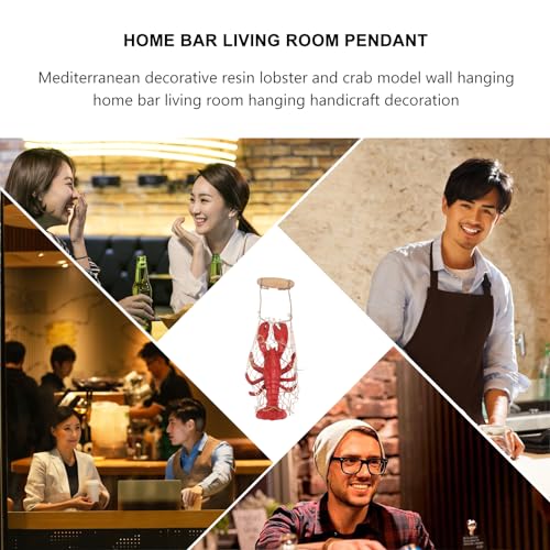 Décoration murale pour salon en forme de homard rouge en résine intérieur