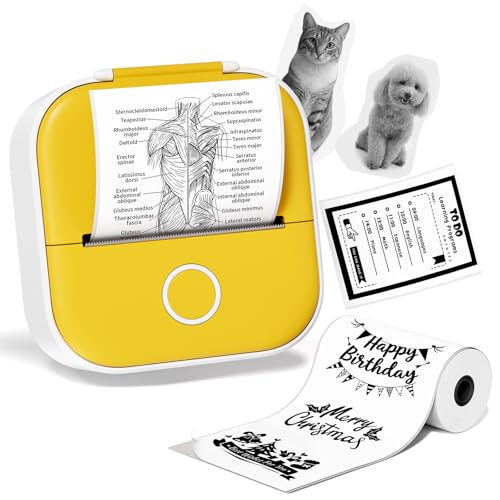 Ponek T02 Mini Printer Sticker Maker, Portable Pocket Thermal Instant Photo Printer - T02 Sticker...