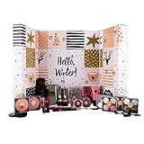 accentra – Adventskalender Beauty mit 24 Make up & Kosmetik Produkten – Schmink Adventskalender Frauen mit Lippenstift, Wimpern, Nagellack, Lidschatten, Applikatoren uvm. – Weihnachtskalender Beauty