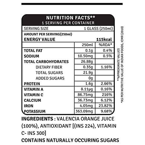 Image of Raw Pressery Valencia Orange Juice (6 x 250ml) Rich in Vitamin C, Natural Energizer & Immunity Booster, Healthy Juice, No Added Sugar