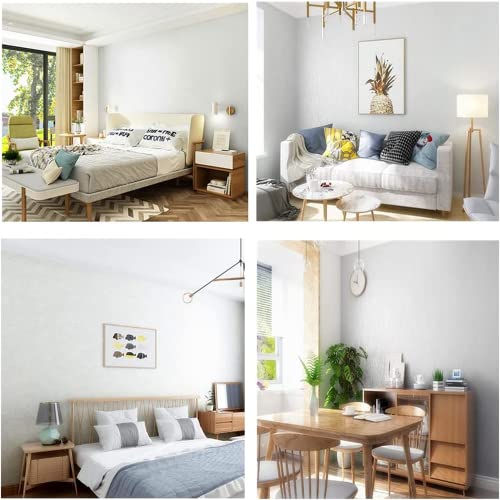 24 In X 197In White Wallpaper, 3D Texture Touch + Vision, Super Thick Pvc White Vinyl Wallpaper, Easy To Install And Detach, Suitable For Kitchen, Bedroom, Home, Etc. #TOP2