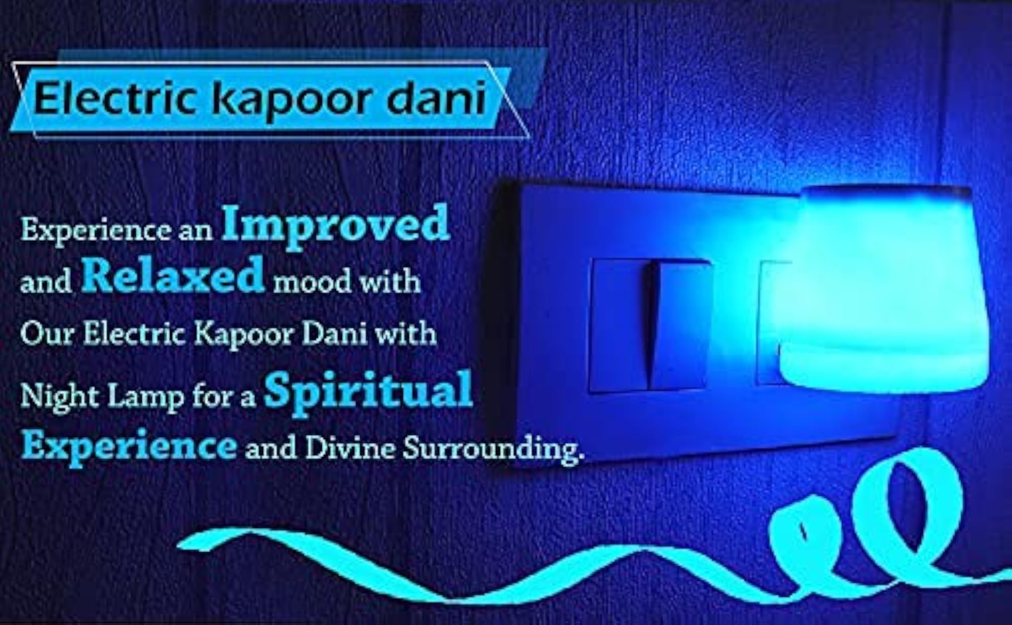 Beautiful Plastic Aroma Diffuser Kapoor Dani with Night Lamp, Blue LED
