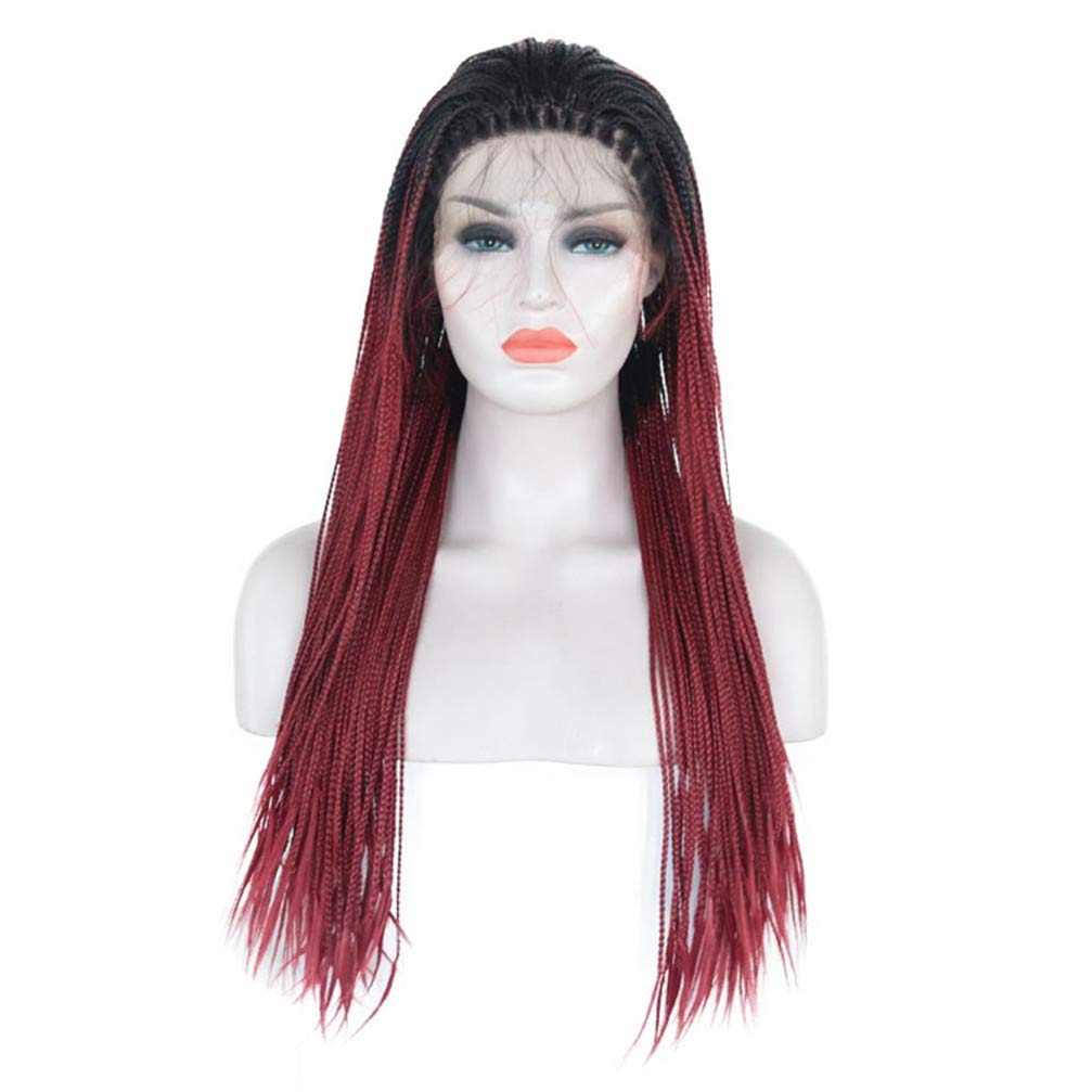 Perruque tressée synthétique femme lacet avant cheveux longs haute densité 150%