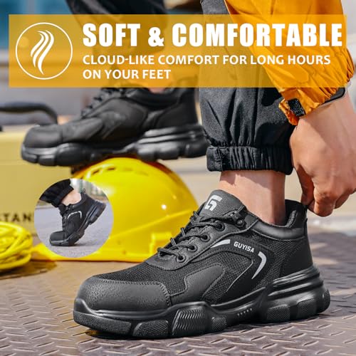 Image of Steel Toe Shoes for Men Lightweight Puncture Resistant Safety Footwear Work Shoes Men Safety Work Shoe Comfortable for Construction Warehouse Jobs