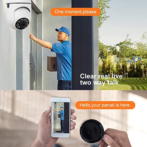 Light Bulb Security Camera, Full-Hd 1080P 360 Degree Panoramic 2.4G Wireless Wifi Camera, With Infrared Night Vision & Motion Detection & 2-Way Audio Home Camera For Baby/Elder/Pet #TOP3