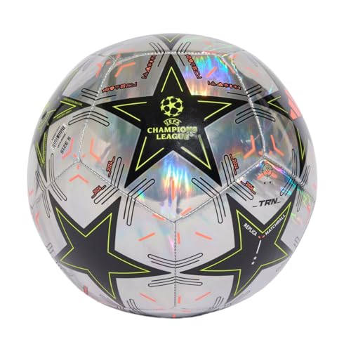 adidas Unisex-Adult UCL Training Soccer Ball, Multicolor/Black/Platin Metallic/Team Solar Yellow, 5