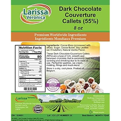 Dark Chocolate Couverture Callets (55%) (8 oz, ZIN: 526651)