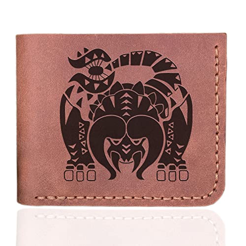Diablos MHW Wallet Mens, Christmas Gift for Him, MHW Personalized Mens Leather Wallet, Gamer Gift, Custom Leather Wallet Handmade Husband Gift Boyfriend Gift, Geek Gift s26