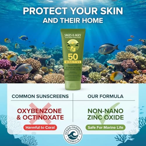 Image of Grass-Fed Tallow Mineral Sunscreen SPF 50 - No White Cast, Non-Nano Zinc Oxide, Reef Safe UVA /UVB, Water Resistant 80 Min, Moisturizing & Soothing with Aloe Vera, Face & Body