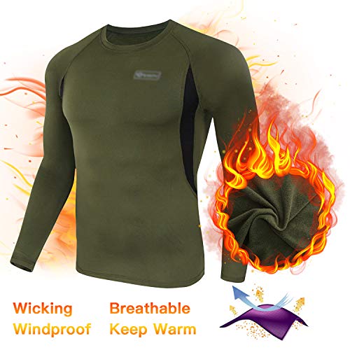 Image of romision Thermal Underwear for Men Stretch Fit, Fleece Base Layer Top & Bottom Set, Insulated Long Johns for Cold Weather Hunting