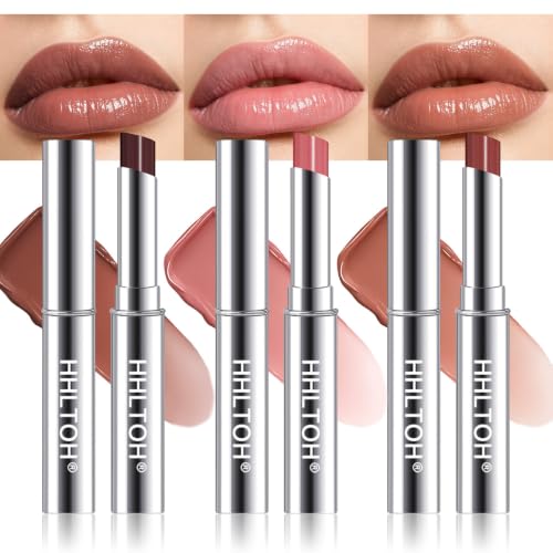 Image of 3Pcs Deep Berry & Dusty Pink & Raisin Honey Tinted Lip Tint Balm Set | Hydrating Lip Oil Stick Lip Gloss Lipstick for Mature Skin, Natural Shine, Sheer Moisturizing Lip Balm, Vegan & Cruelty-Free
