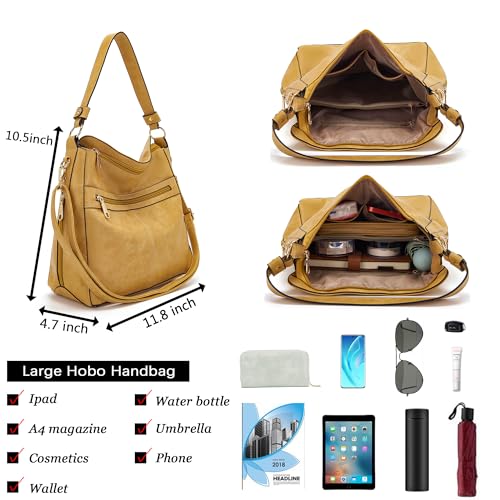Image of Purses For Women Handbags And Wallet Set Large Hobo Crossbody Bag Ladies Purse Totes 4 PCS | And Wallet Set