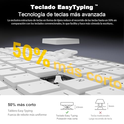Combo teclado ratón inalámbrico cimetech KF10 ultrafino para PC, portátil y Mac, plata 3