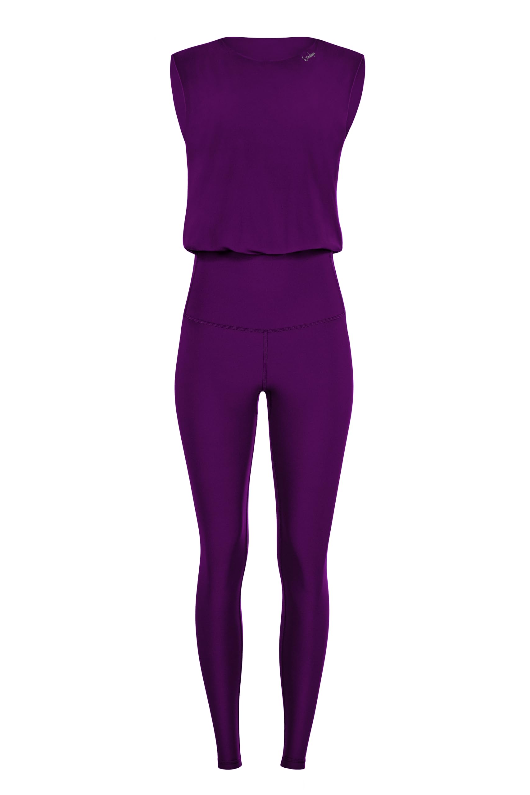 Winshape Damski kombinezon funkcyjny Comfort JS102LSC, styl komfortowy, fitness, czas wolny, joga, pilates, ciemna śliwka