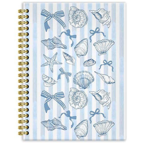 BRRNYOI Coquette Blue Bow Beach Notebook Journal 5.5x8.3, Gifts for Ocean Lovers...
